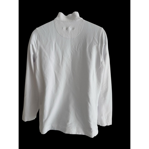 Tommy Bahama Women Pullover XL White 1/2 Zip Embroidered Floral Sequins Cotton - Picture 7 of 11